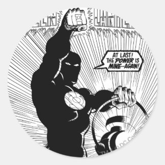 Sticker Rond Lanterne verte - Lanterne brillante, noire et blan