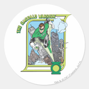 Sticker Rond Lanterne verte - le guerrier vert
