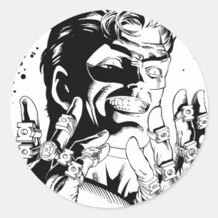 Sticker Rond Lanterne verte - Nombreux anneaux, noir et blanc