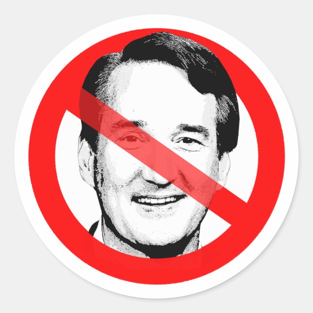 Sticker Rond L'Anti Glenn Youngkin A Traversé La Face (Devant)