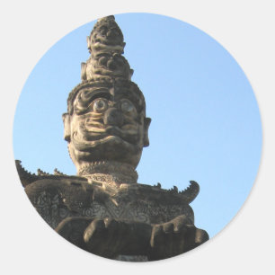 Sticker Rond Lao Giant Guardian .. Parc du Bouddha, Vientiane,