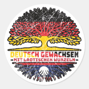 Sticker Rond Laos Laotisch Deutsch Deutschland Baum Wurzel