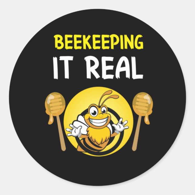 Sticker Rond L'apiculteur Art BeeKeeping It Real (Devant)