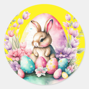Sticker Rond Lapin