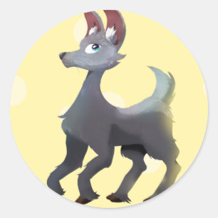 Sticker Rond Lapin Alpaca - Gris Ultime/Illuminations