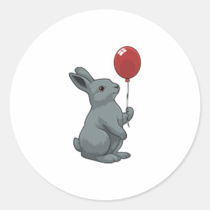 Sticker Rond Lapin avec ballon