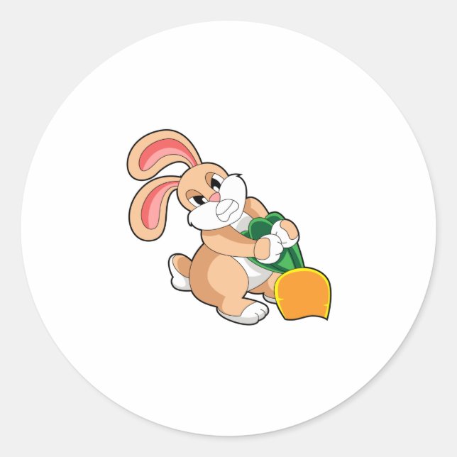 Sticker Rond Lapin avec carotte (Devant)