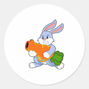 Sticker Rond Lapin avec carotte