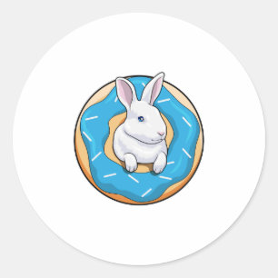 Sticker Rond Lapin avec Donut