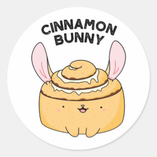 Sticker Rond Lapin Cinnamon Drôle de Pun de Bun de Cannelle