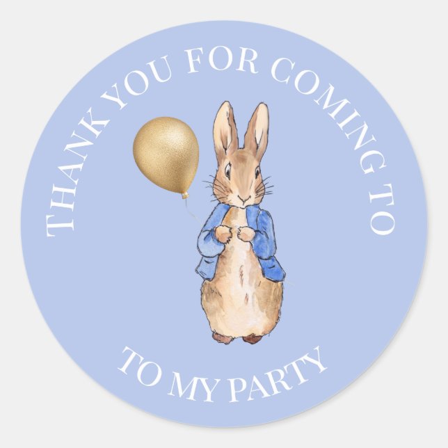 Sticker Rond Lapin classique Merci (Devant)