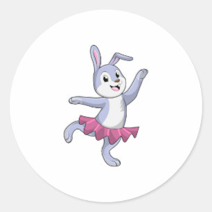 Sticker Rond Lapin comme Ballerina au Ballet