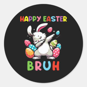 Sticker Rond Lapin Dabing Pâques Bruh2