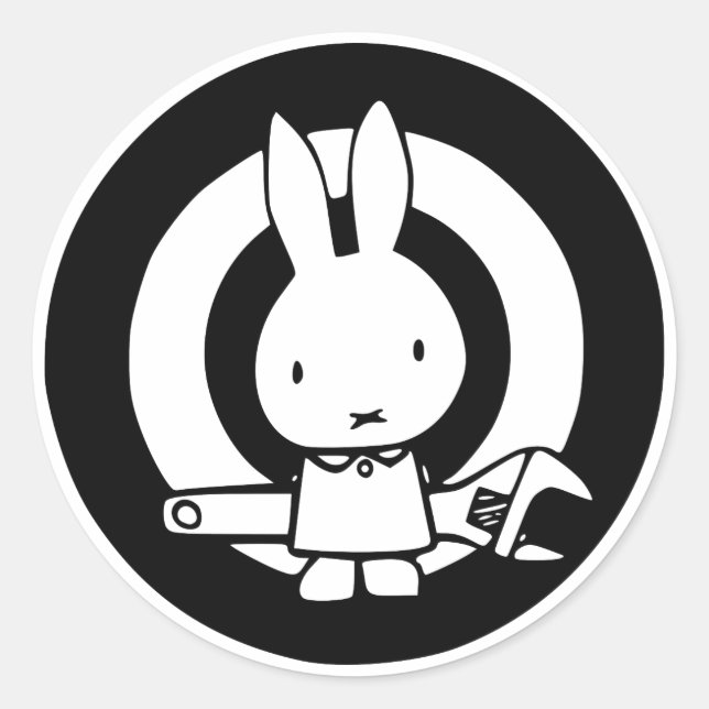 Sticker Rond Lapin de clé (Devant)