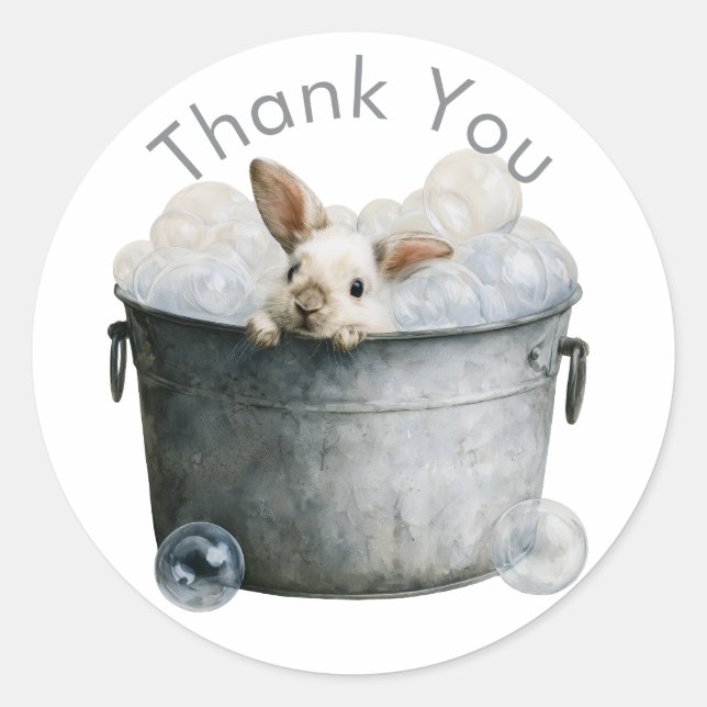 Sticker Rond Lapin de Cuisine Méfait 🐇 | Merci (Devant)