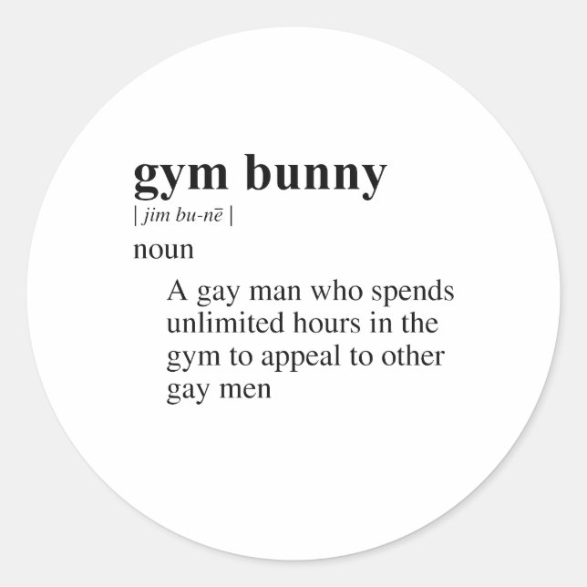 STICKER ROND LAPIN DE GYM (Devant)