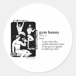 STICKER ROND LAPIN DE GYM
