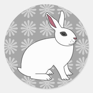 Sticker Rond Lapin de Hotot