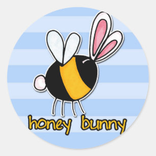 Sticker Rond lapin de miel