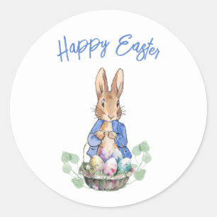 Sticker Rond Lapin de Pâques