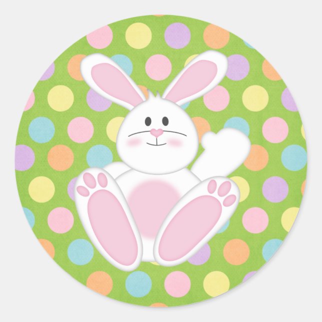 Sticker Rond Lapin de Pâques (Devant)