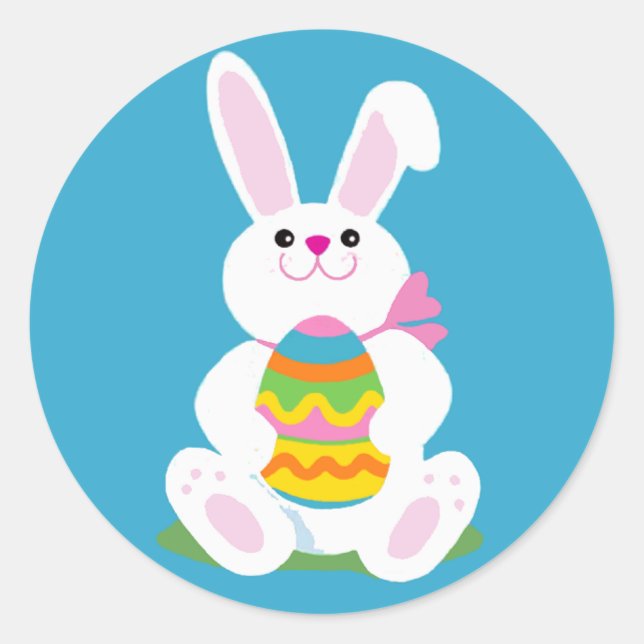 Sticker Rond Lapin de Pâques (Devant)