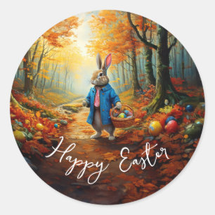 Sticker Rond Lapin de Pâques