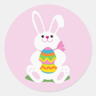 Sticker Rond Lapin de Pâques