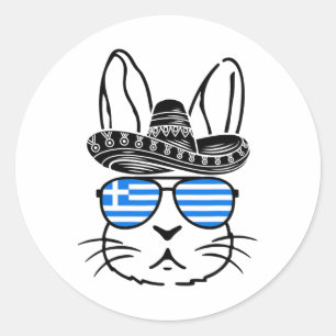 Sticker Rond Lapin de Pâques grec Cinco De Mayo 2025 Correspond