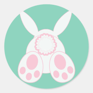 Sticker Rond Lapin Derrière