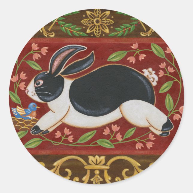 Sticker Rond Lapin Folk (Devant)