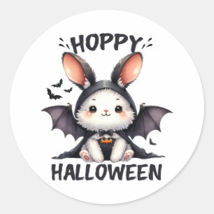 Sticker Rond Lapin Lapin Halloween Hoppy