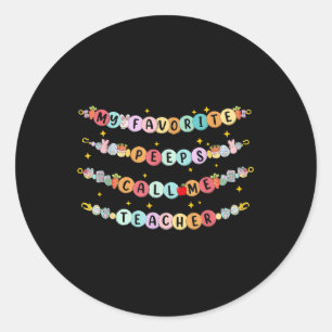Sticker Rond Lapin Lapin Jour de Pâques Bracelet Oeufs Enseigna