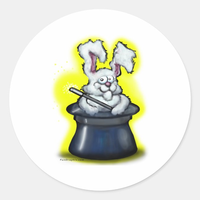 Sticker Rond Lapin Magique (Devant)