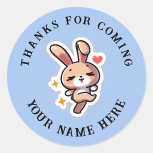 Sticker Rond Lapin personnalisé