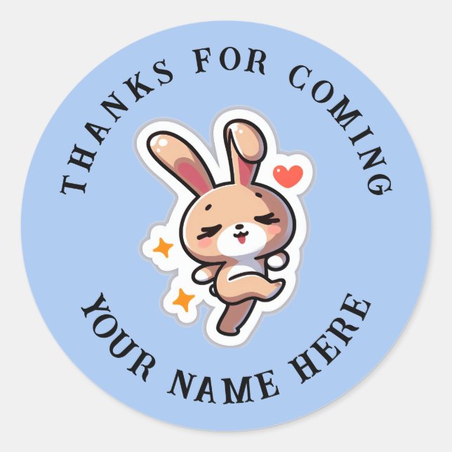 Sticker Rond Lapin personnalisé (Devant)