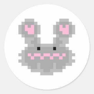 Sticker Rond Lapin Pixel Bunny
