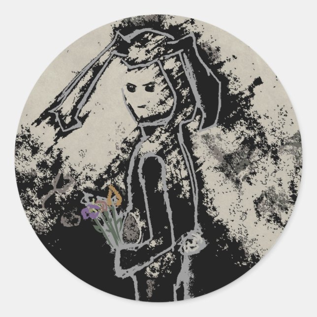 Sticker Rond lapin sinistre (Devant)
