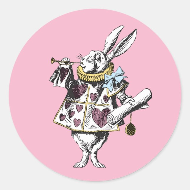 Sticker Rond Lapin vintage Wonderland (Devant)