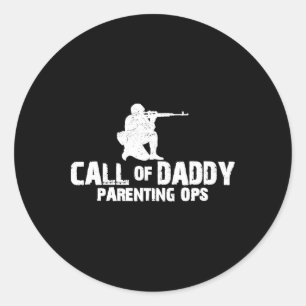 Sticker Rond L'appel de papa Opérations de parentalité Le papa 