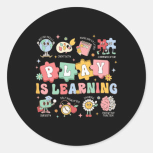 Sticker Rond L'apprentissage par le jeu préscolaire et maternel