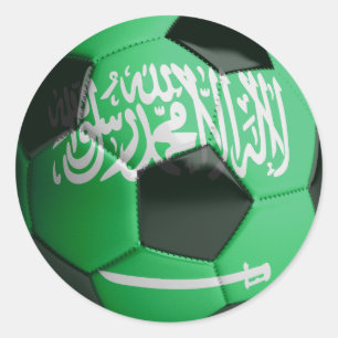Sticker Rond L'Arabie Saoudite drapeau de la balle de football