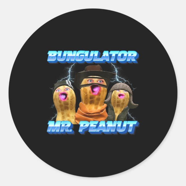 Sticker Rond L'arachide brûlée Funny Goop M. Peanut Bungulator  (Devant)