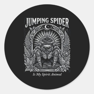Sticker Rond L'araignée sauteuse est un animal spirituel arachn