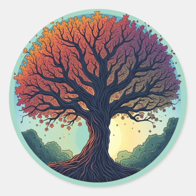 Sticker Rond L'arbre de vie (Devant)