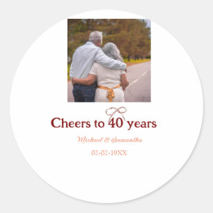 Sticker Rond L'arc de Marron salue le mariage de 40 ans
