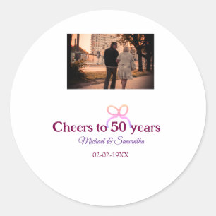 Sticker Rond L'arc rose applaudit à 50 ans de mariage