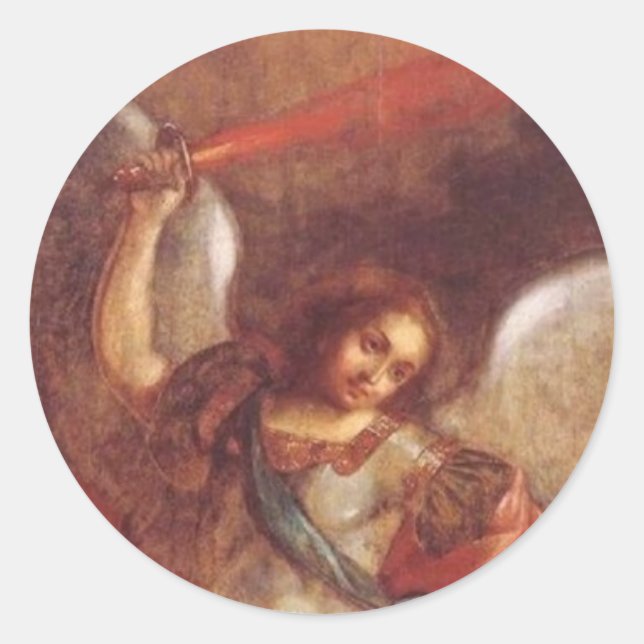 Sticker Rond L'Archange Saint-Mikhaïl par Vladimir Borovikovsky (Devant)