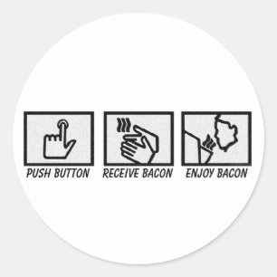 Sticker Rond Lard de bouton poussoir
