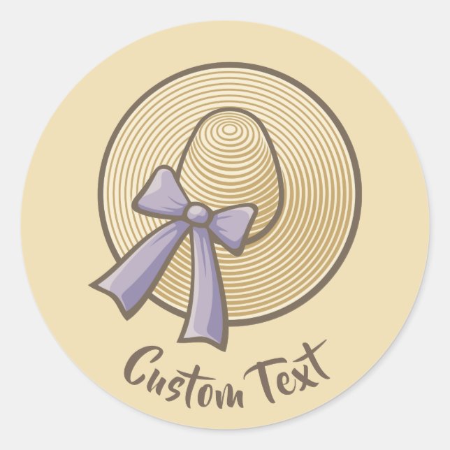 Sticker Rond Large Casquette beige clair (Devant)